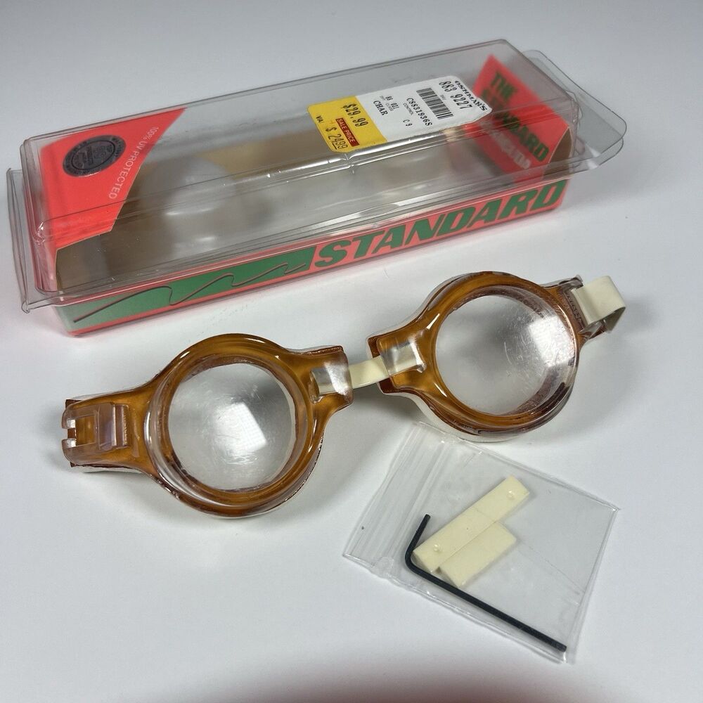 Vintage The Standard Barracuda Swim Goggles White Foam Eye Shield